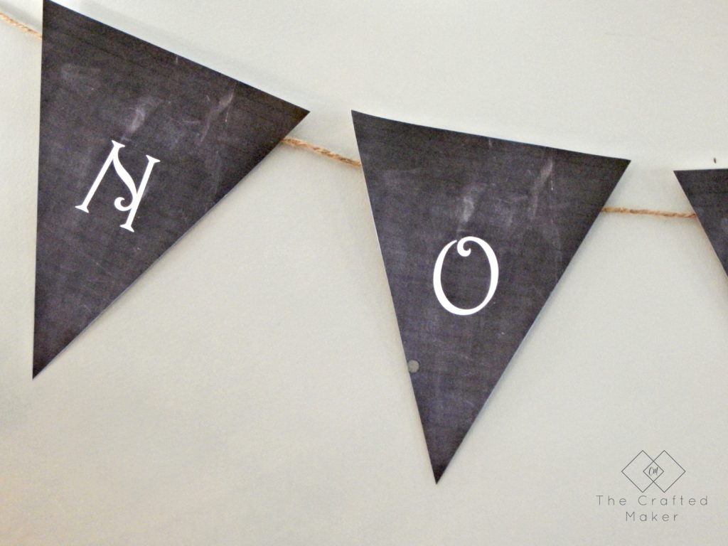 Free Printable Banner complete with letters A-Z, & symbol, and a snowflake. Great for Christmas or any time of the year!