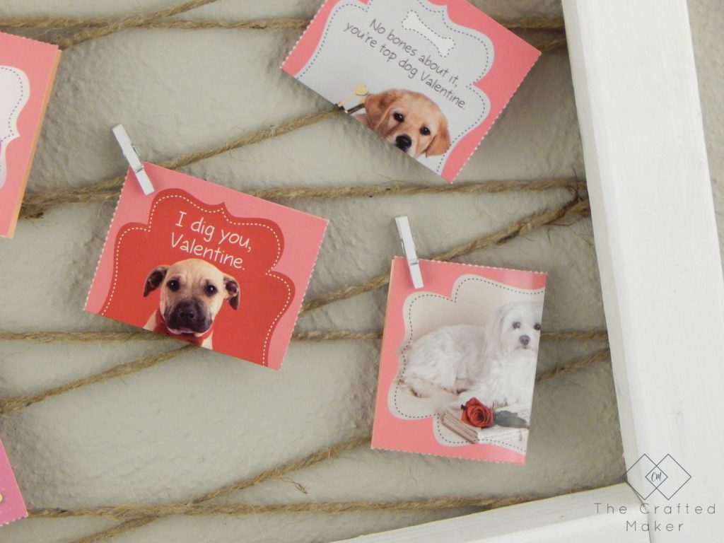 Quick and easy project to display all of those adorable Valentine cards children receive from friends and family. Super simple to make with just a few cuts.