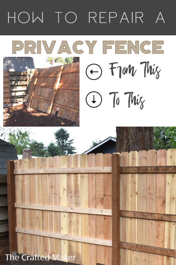 Privacy fences are a great thing to have, but they can get damaged over time from the elements. Here is how to repair a privacy fence. #homerepair #privacyfence #fixingafence #outdoorprojects