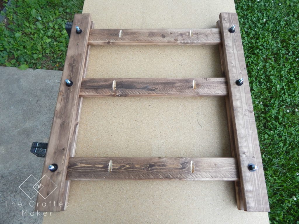 Build this DIY Arhaus inspired end table! Easy build with just a few sizes of wood and nuts and bolts. Great weekend project. Includes free PDF plans!