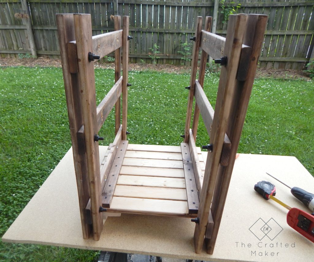 Build this DIY Arhaus inspired end table! Easy build with just a few sizes of wood and nuts and bolts. Great weekend project. Includes free PDF plans!