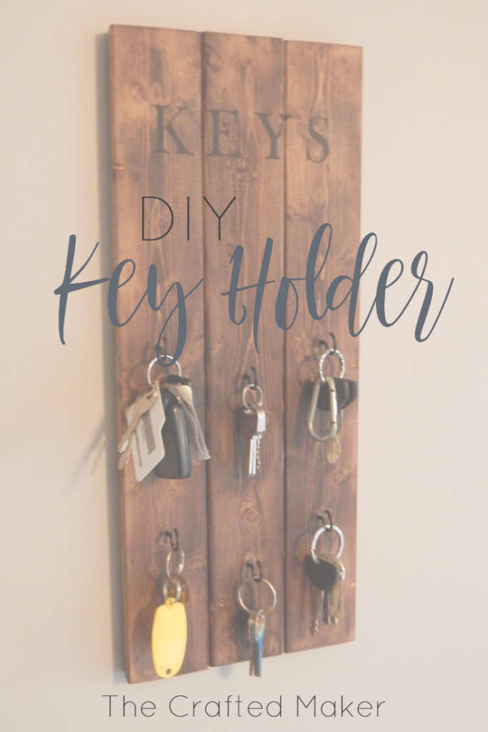 Learn how to make this very quick and easy DIY hanging key holder. Stop all of the key clutter around your house and add a little décor at the same time.