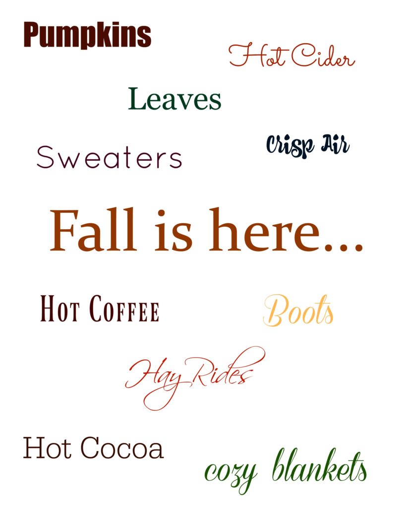 There are so many cozy aspects of fall such as sweaters, warm apple cider, and boots! This FREE printable is a great way to decorate for fall.