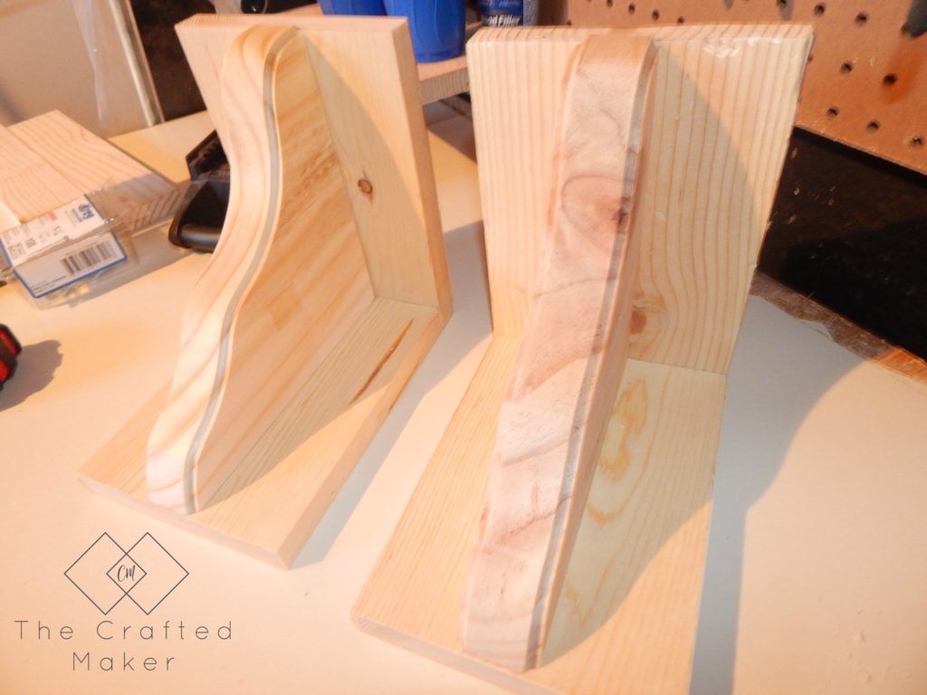 Unfinished DIY Wood Bookends Side View - The Crafted Maker