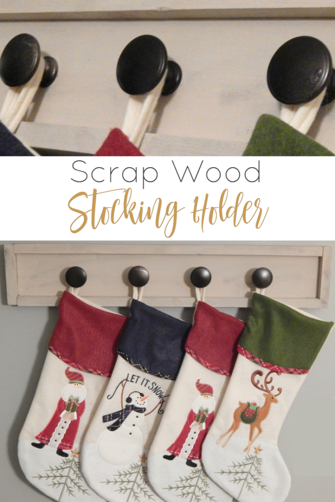 Build this scrap wood stocking holder to use this Christmas. Great project to display your stockings if you do not have a fireplace or a mantle. 