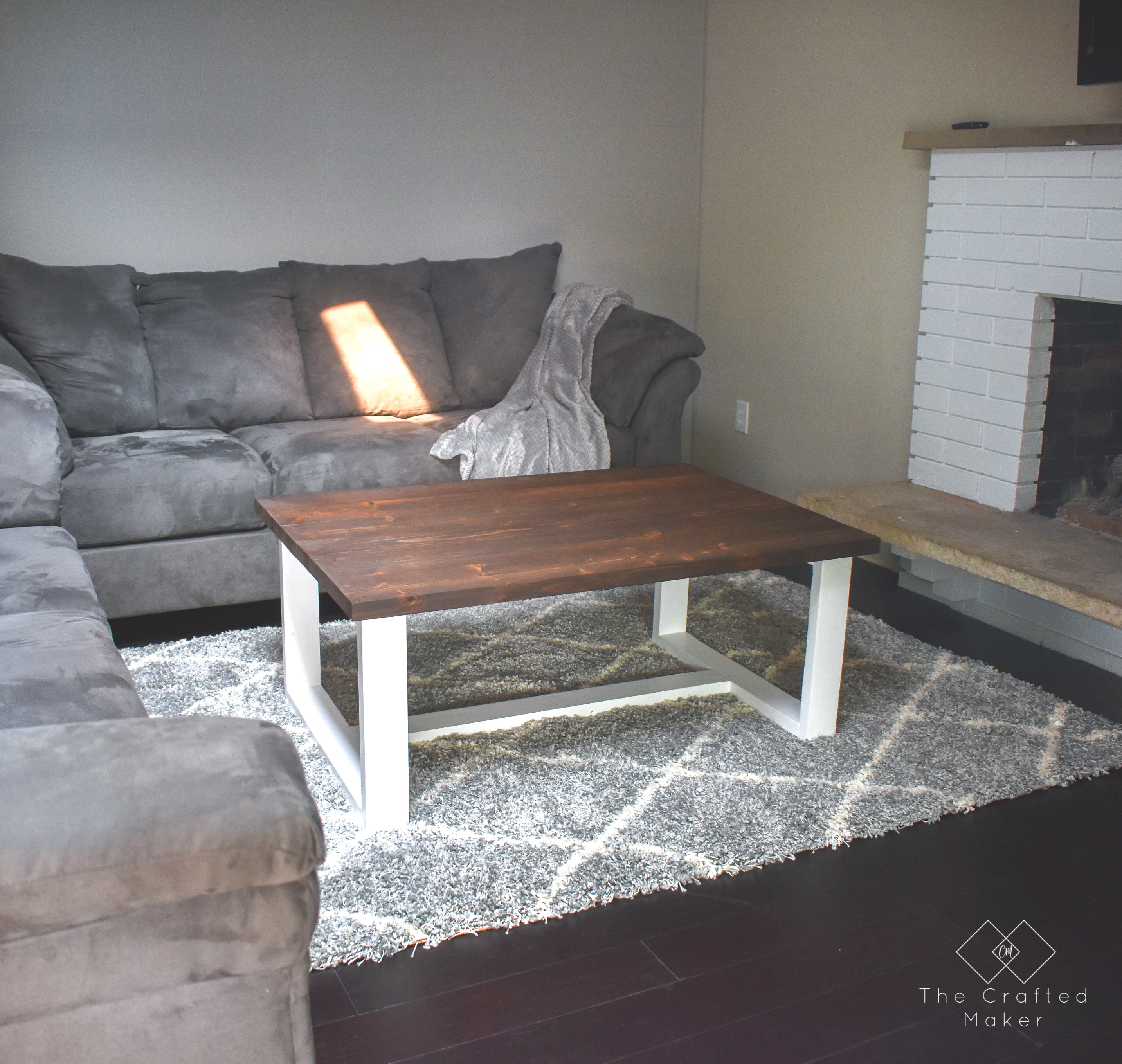 DIY Modern Farmhouse Coffee Table - The Crafted Maker