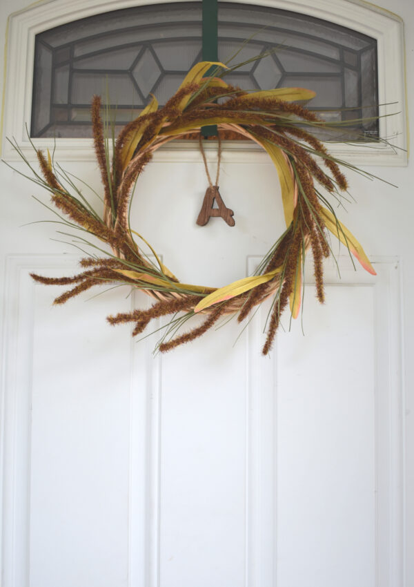 Easy DIY Monogram Fall Wreath with a Scroll Saw